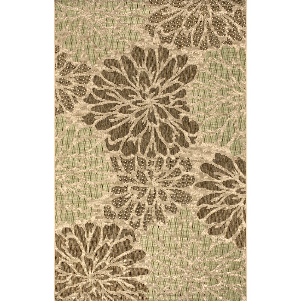 Zinnia Modern Floral Textured Weave Indoor/Outdoor Area Rug. Picture 1