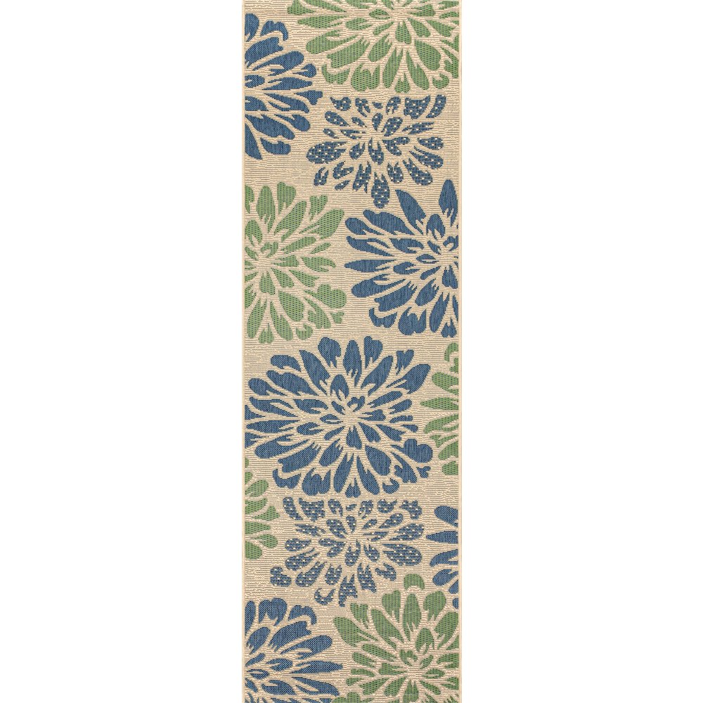 Zinnia Modern Floral Textured Weave Indoor/Outdoor Area Rug. Picture 1