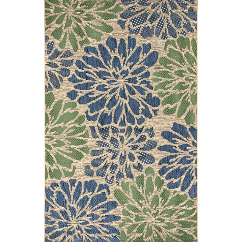Zinnia Modern Floral Textured Weave Indoor/Outdoor Area Rug. Picture 1