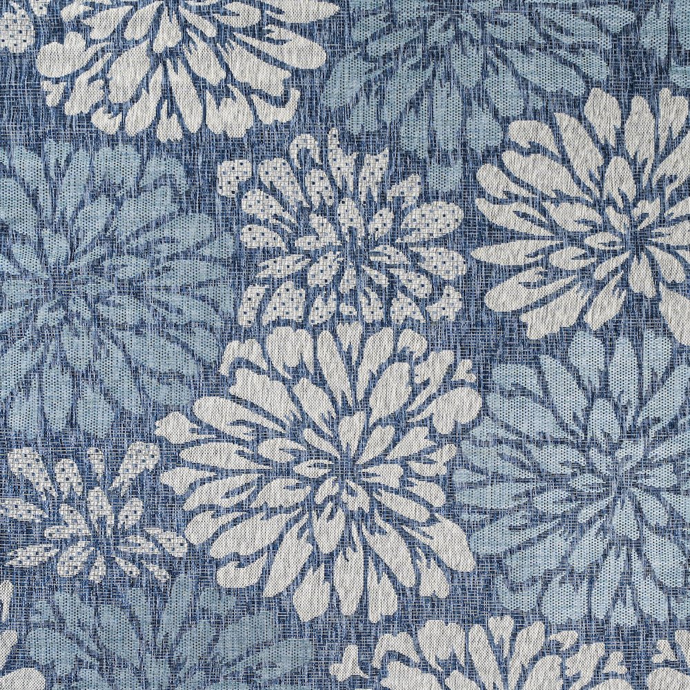 Zinnia Modern Floral Textured Weave Indoor/Outdoor Area Rug. Picture 1
