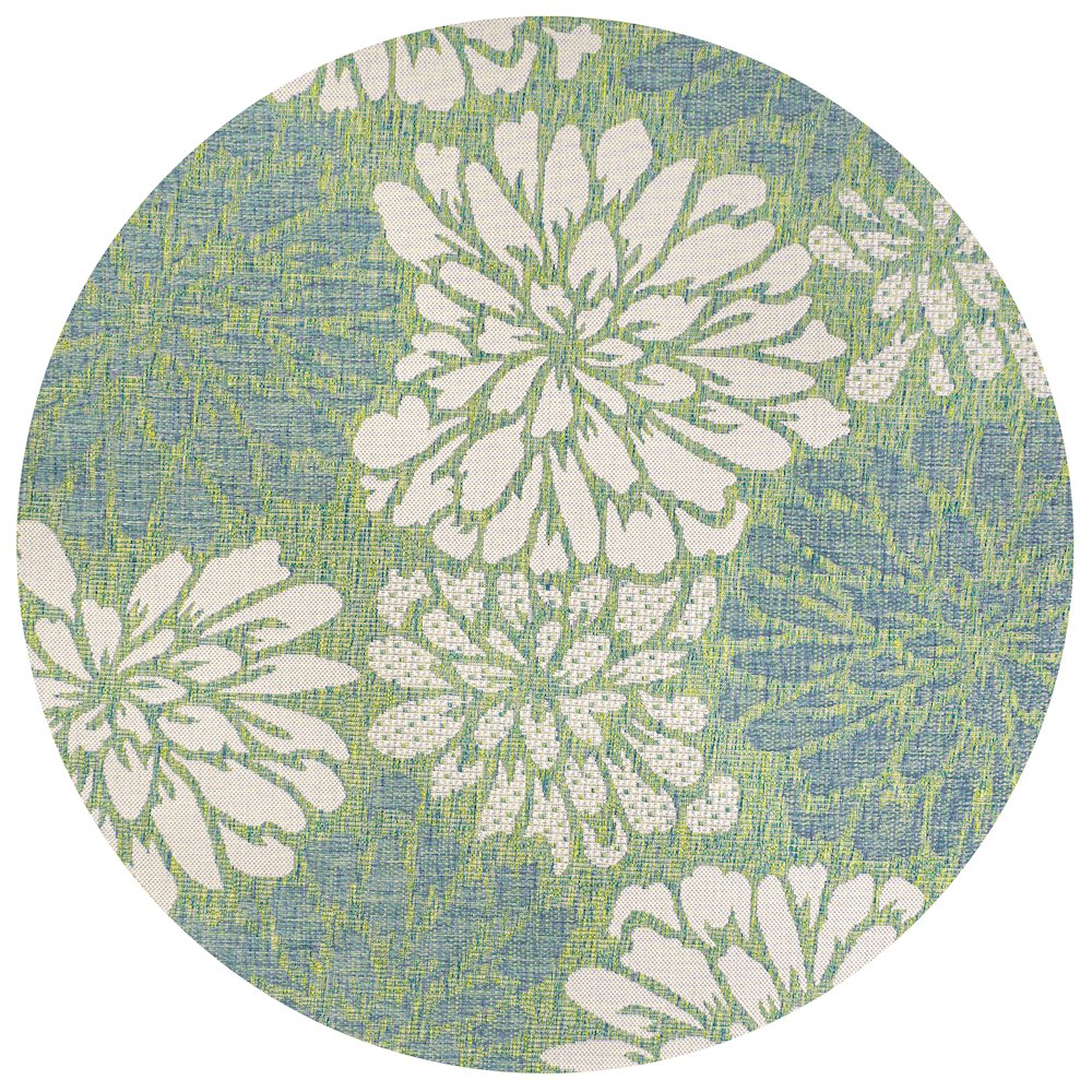 Zinnia Modern Floral Textured Weave Indoor/Outdoor Area Rug. Picture 1