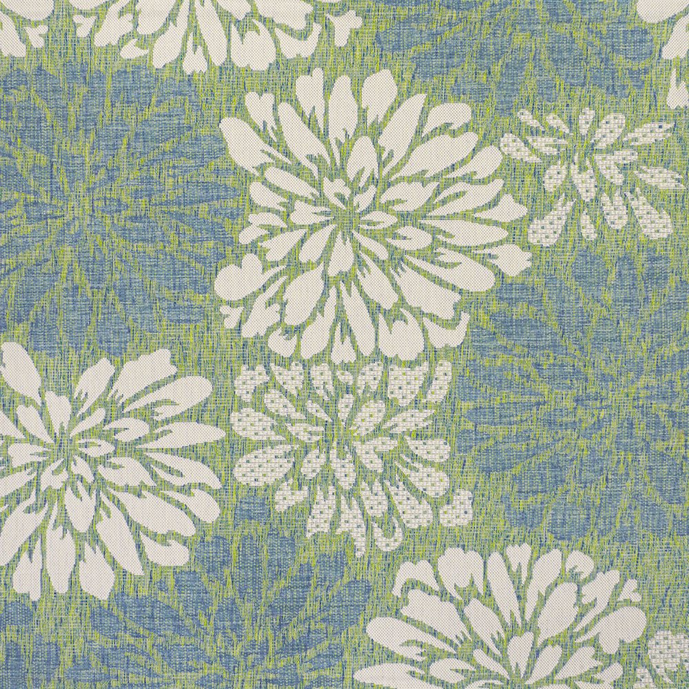 Zinnia Modern Floral Textured Weave Indoor/Outdoor Area Rug. Picture 1