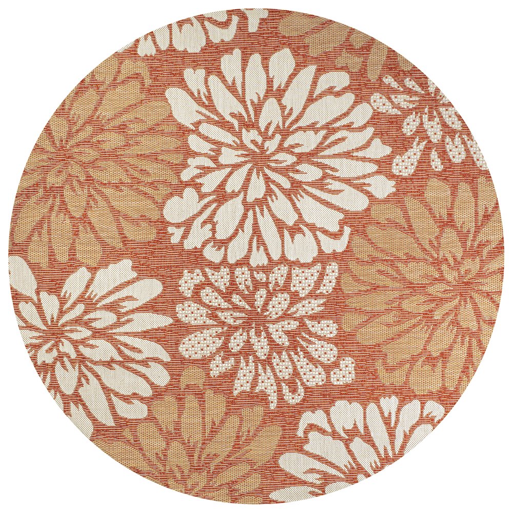Zinnia Modern Floral Textured Weave Indoor/Outdoor Area Rug. Picture 1