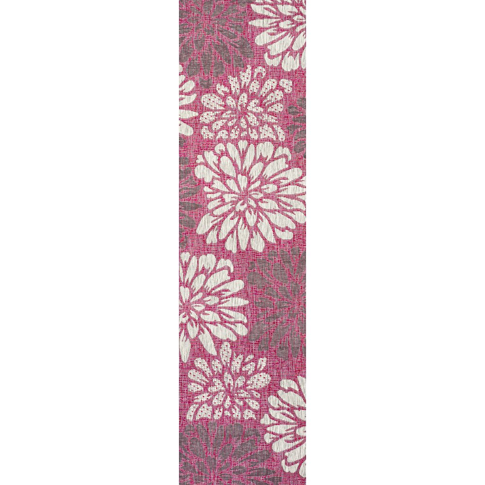 Zinnia Modern Floral Textured Weave Indoor/Outdoor Area Rug. Picture 1