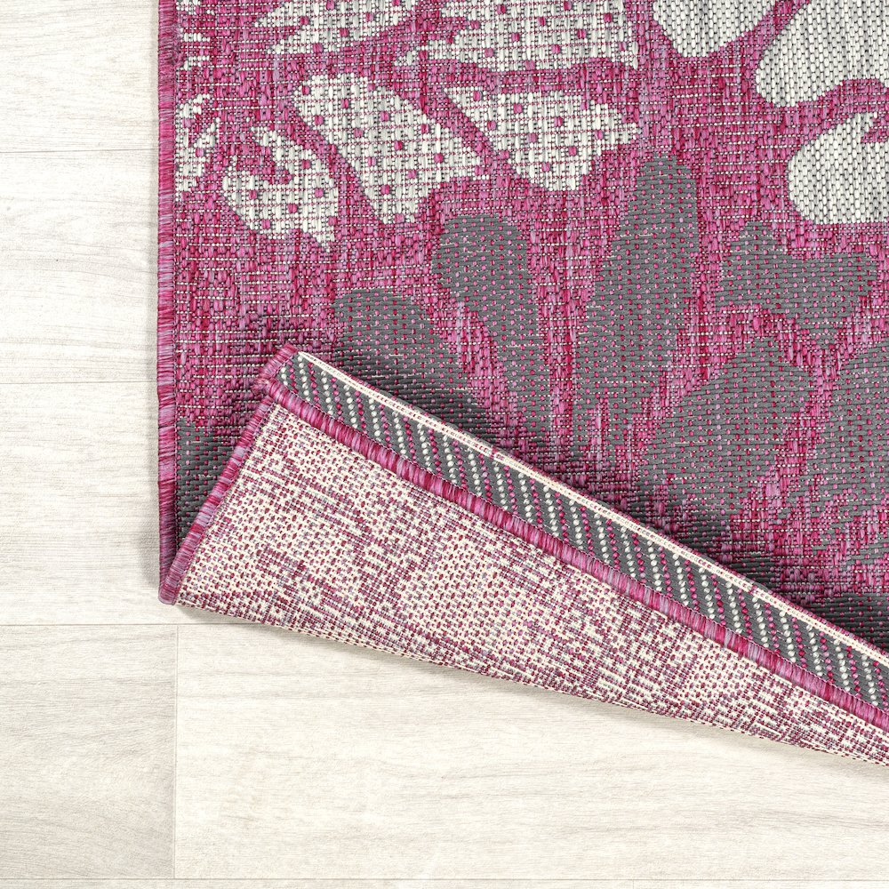 Zinnia Modern Floral Textured Weave Indoor/Outdoor Area Rug. Picture 3