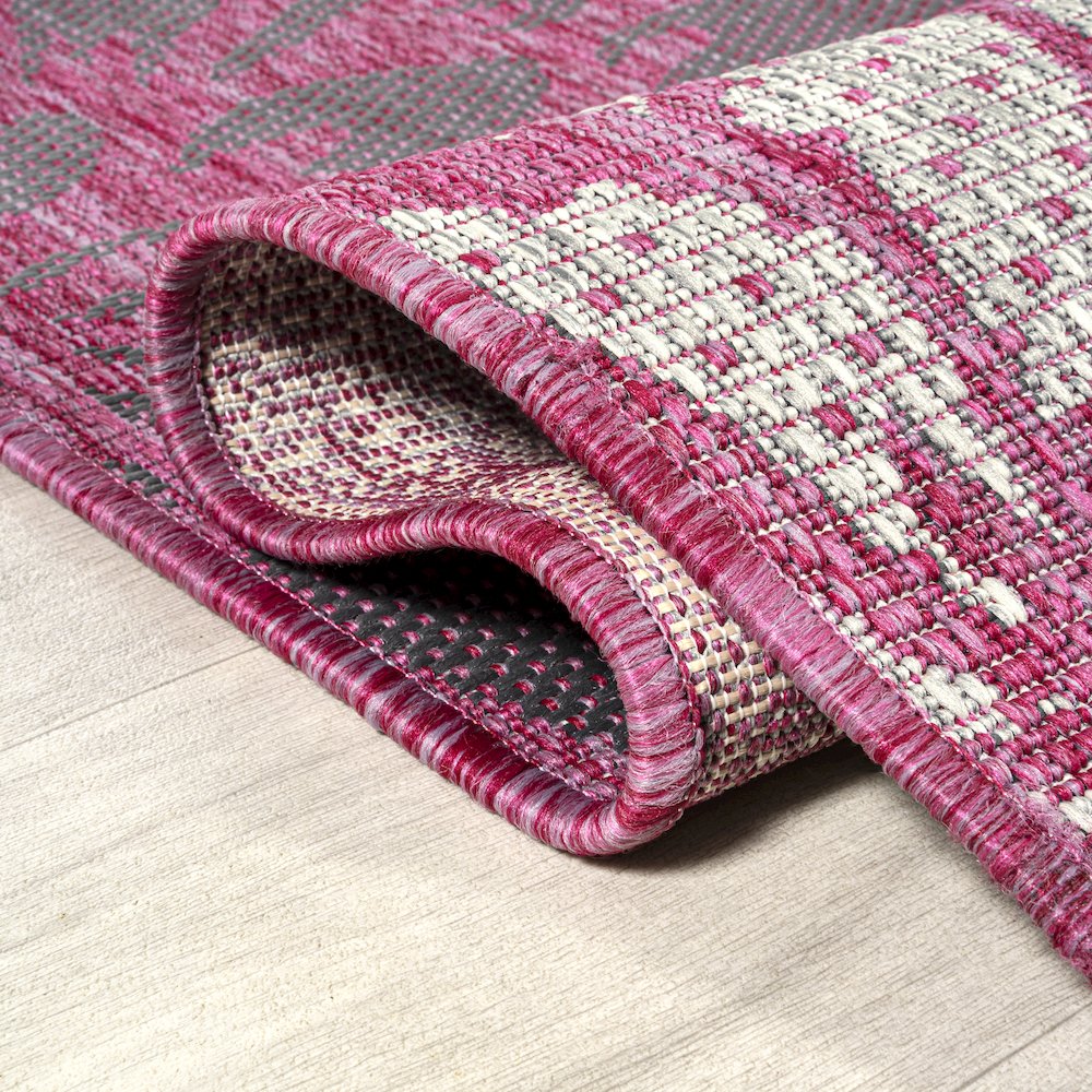 Zinnia Modern Floral Textured Weave Indoor/Outdoor Area Rug. Picture 6