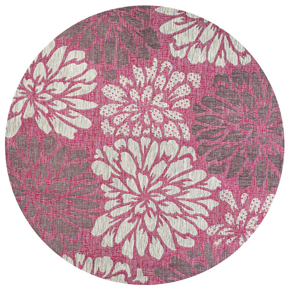 Zinnia Modern Floral Textured Weave Indoor/Outdoor Area Rug. Picture 1