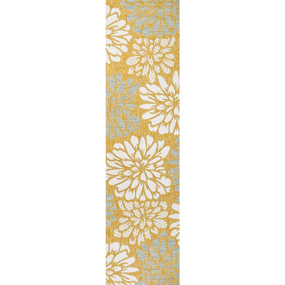 Zinnia Modern Floral Textured Weave Indoor/Outdoor Area Rug. Picture 1