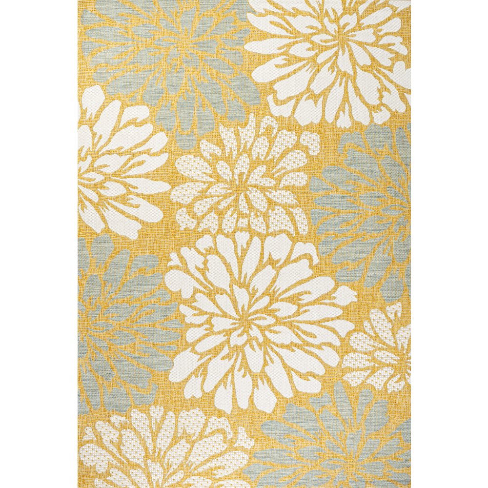Zinnia Modern Floral Textured Weave Indoor/Outdoor Area Rug. Picture 1