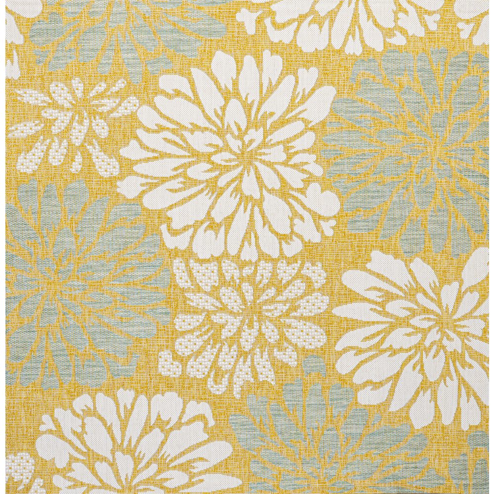 Zinnia Modern Floral Textured Weave Indoor/Outdoor Area Rug. Picture 1