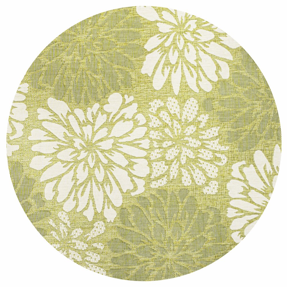 Zinnia Modern Floral Textured Weave Indoor/Outdoor Area Rug. Picture 1