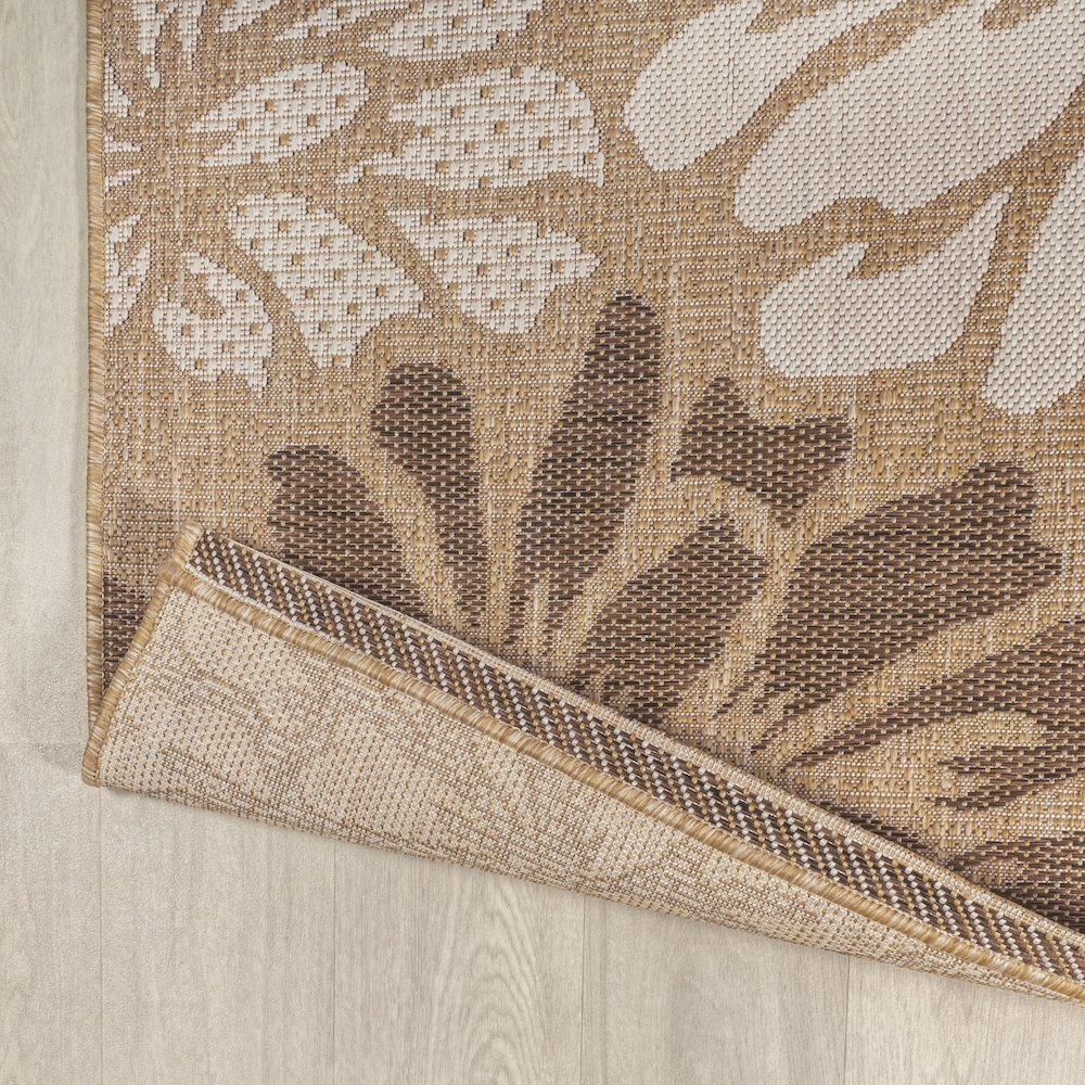 Zinnia Modern Floral Textured Weave Indoor/Outdoor Area Rug. Picture 3