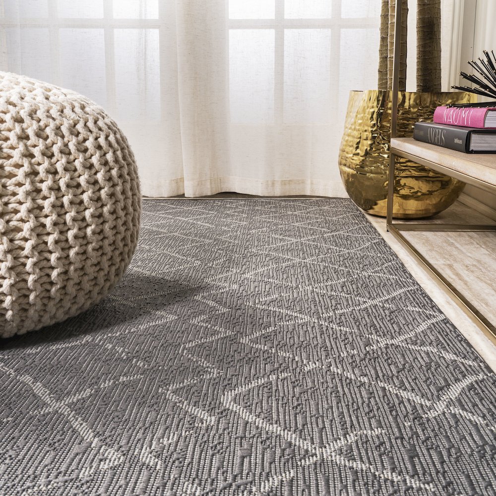 Madaba Moroccan Trellis Indoor/Outdoor Area Rug. Picture 7