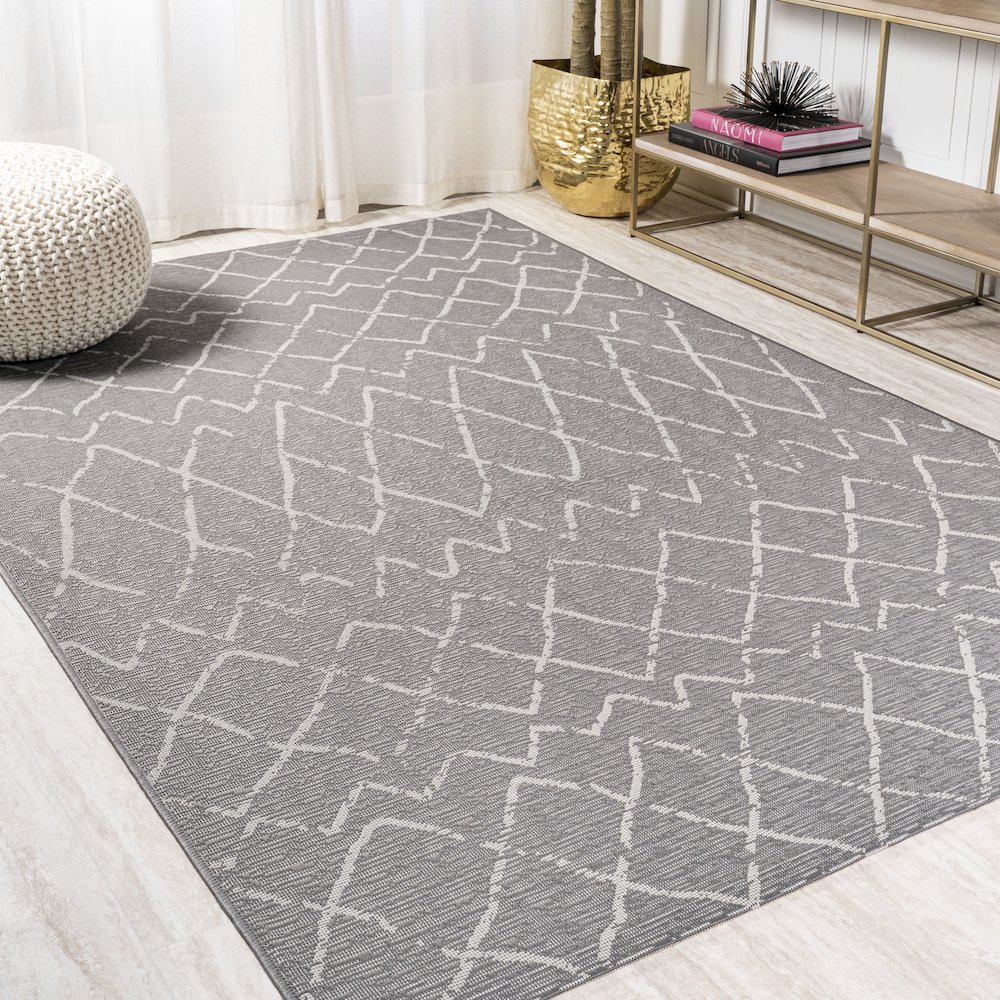 Madaba Moroccan Trellis Indoor/Outdoor Area Rug. Picture 2