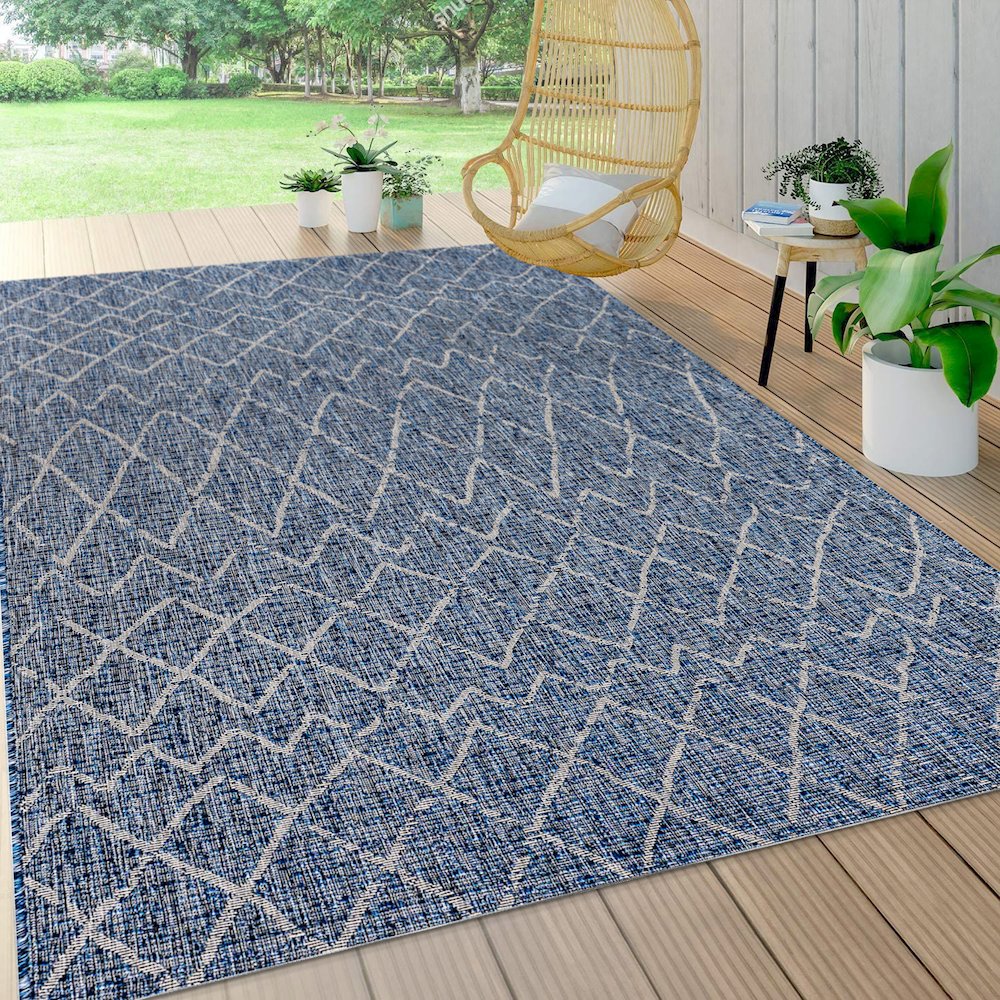 Madaba Moroccan Trellis Indoor/Outdoor Area Rug. Picture 5