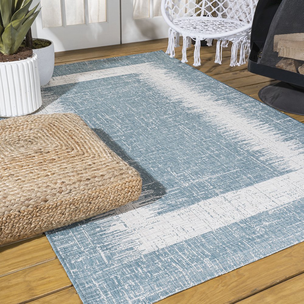 Scandi Minimalist Border Indoor/Outdoor Area Rug. Picture 6