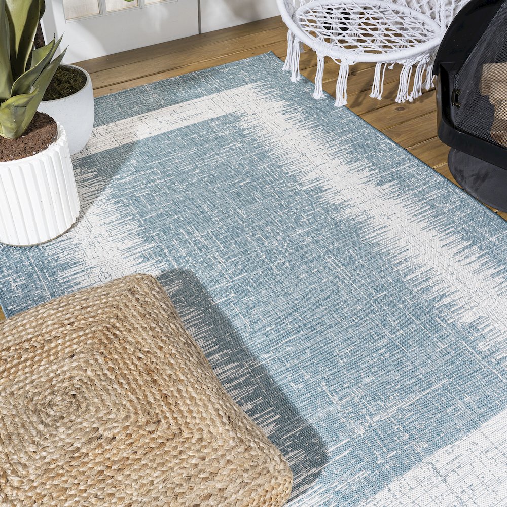 Scandi Minimalist Border Indoor/Outdoor Area Rug. Picture 8