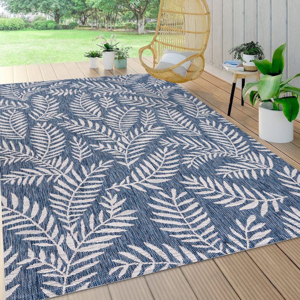 Nevis Palm Frond Indoor/Outdoor Area Rug. Picture 5