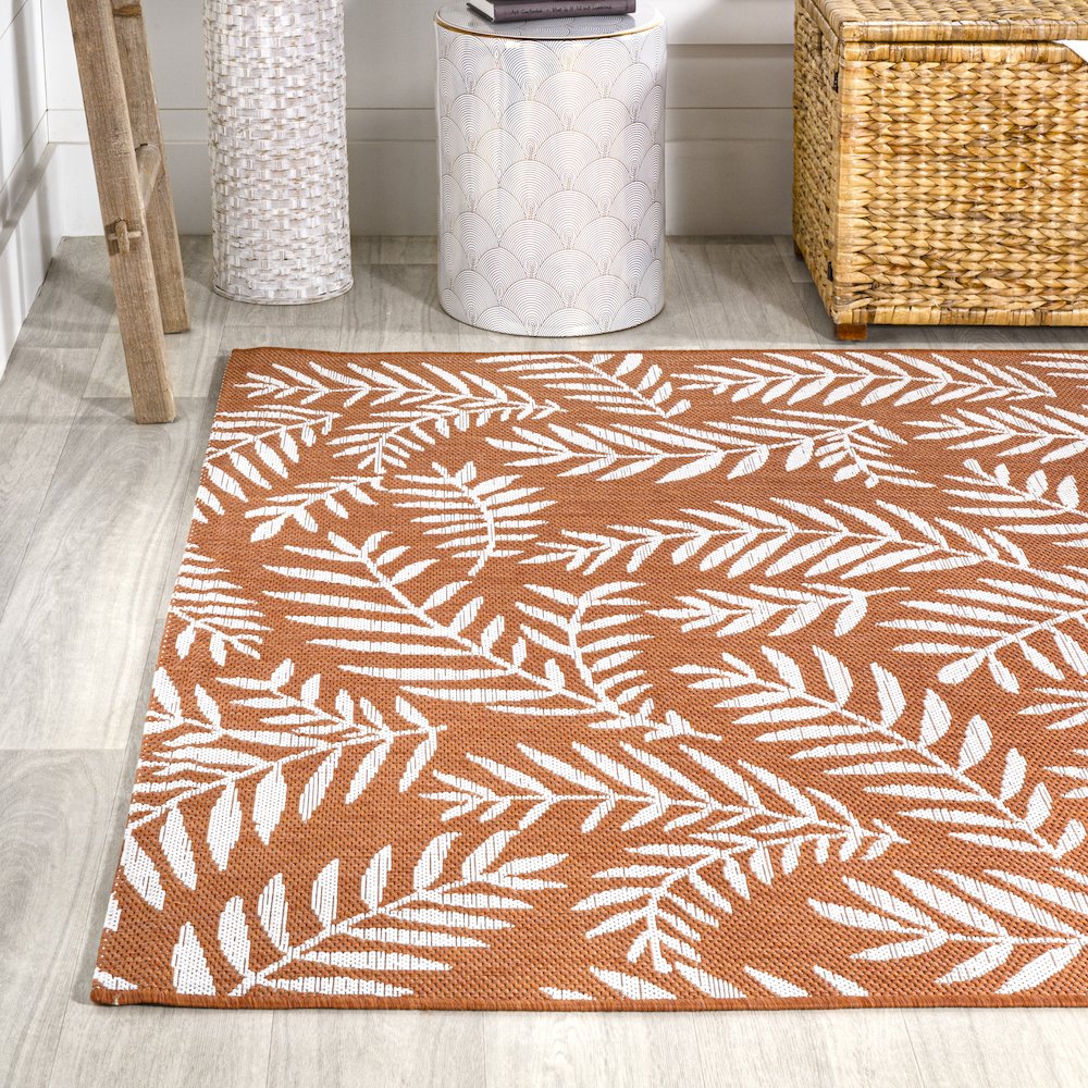 Nevis Palm Frond Indoor/Outdoor Area Rug. Picture 3