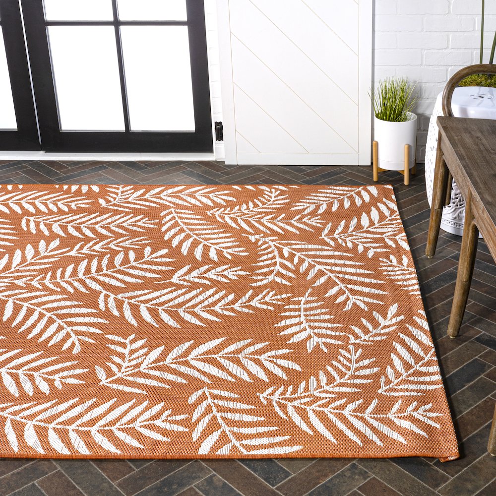 Nevis Palm Frond Indoor/Outdoor Area Rug. Picture 7
