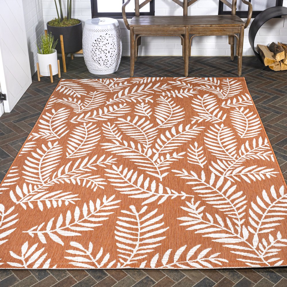 Nevis Palm Frond Indoor/Outdoor Area Rug. Picture 8