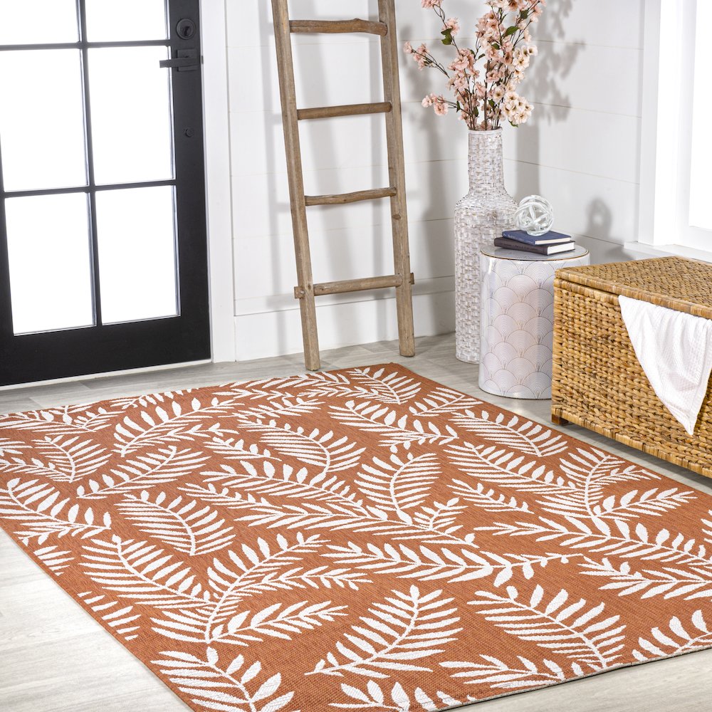 Nevis Palm Frond Indoor/Outdoor Area Rug. Picture 5