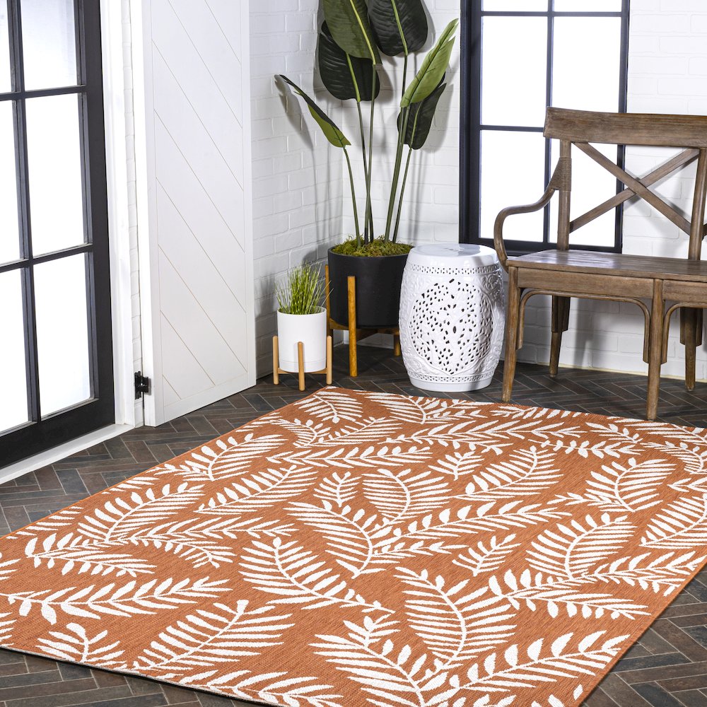 Nevis Palm Frond Indoor/Outdoor Area Rug. Picture 9