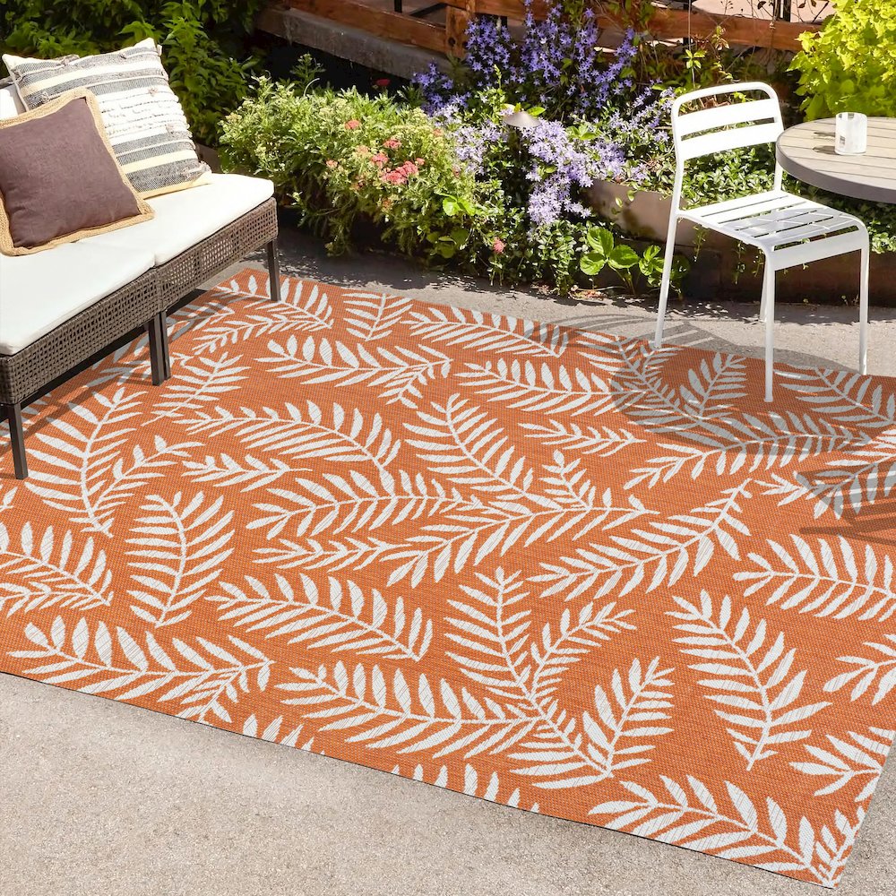 Nevis Palm Frond Indoor/Outdoor Area Rug. Picture 6