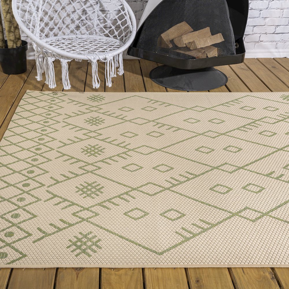 Boho Moroccan Indoor/Outdoor Area Rug. Picture 7