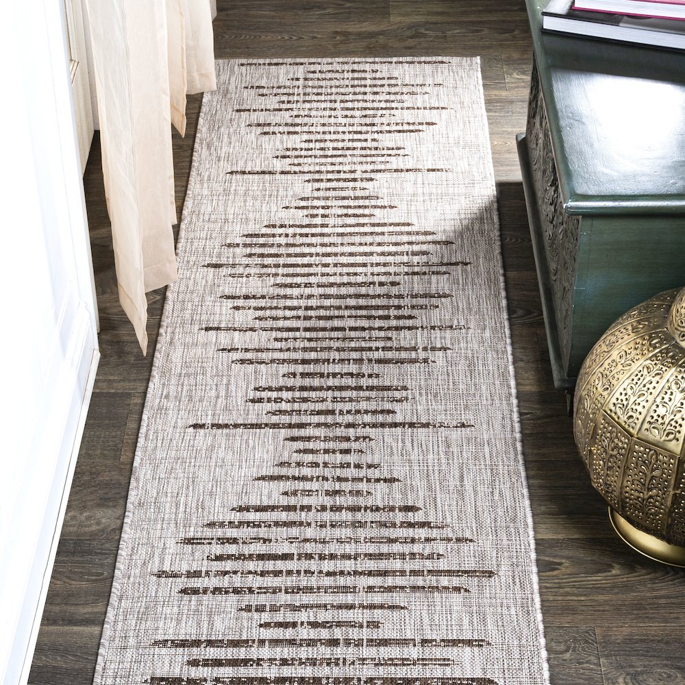 Zolak Berber Stripe Geometric Indoor/Outdoor Area Rug. Picture 2