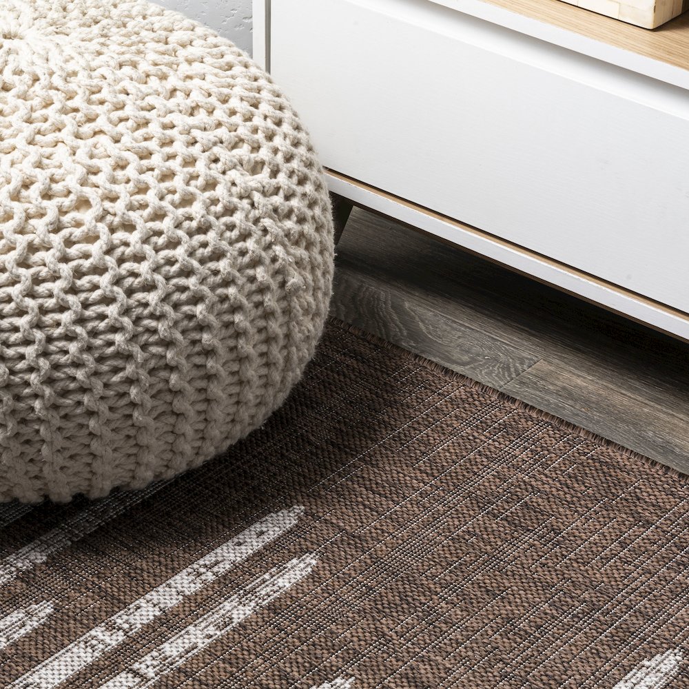 Zolak Berber Stripe Geometric Indoor/Outdoor Area Rug. Picture 5