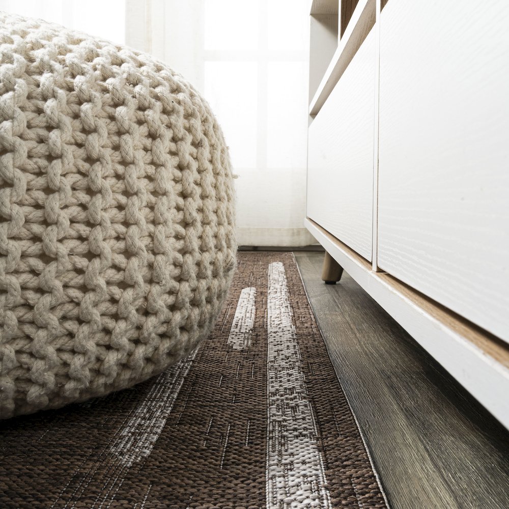 Zolak Berber Stripe Geometric Indoor/Outdoor Area Rug. Picture 7