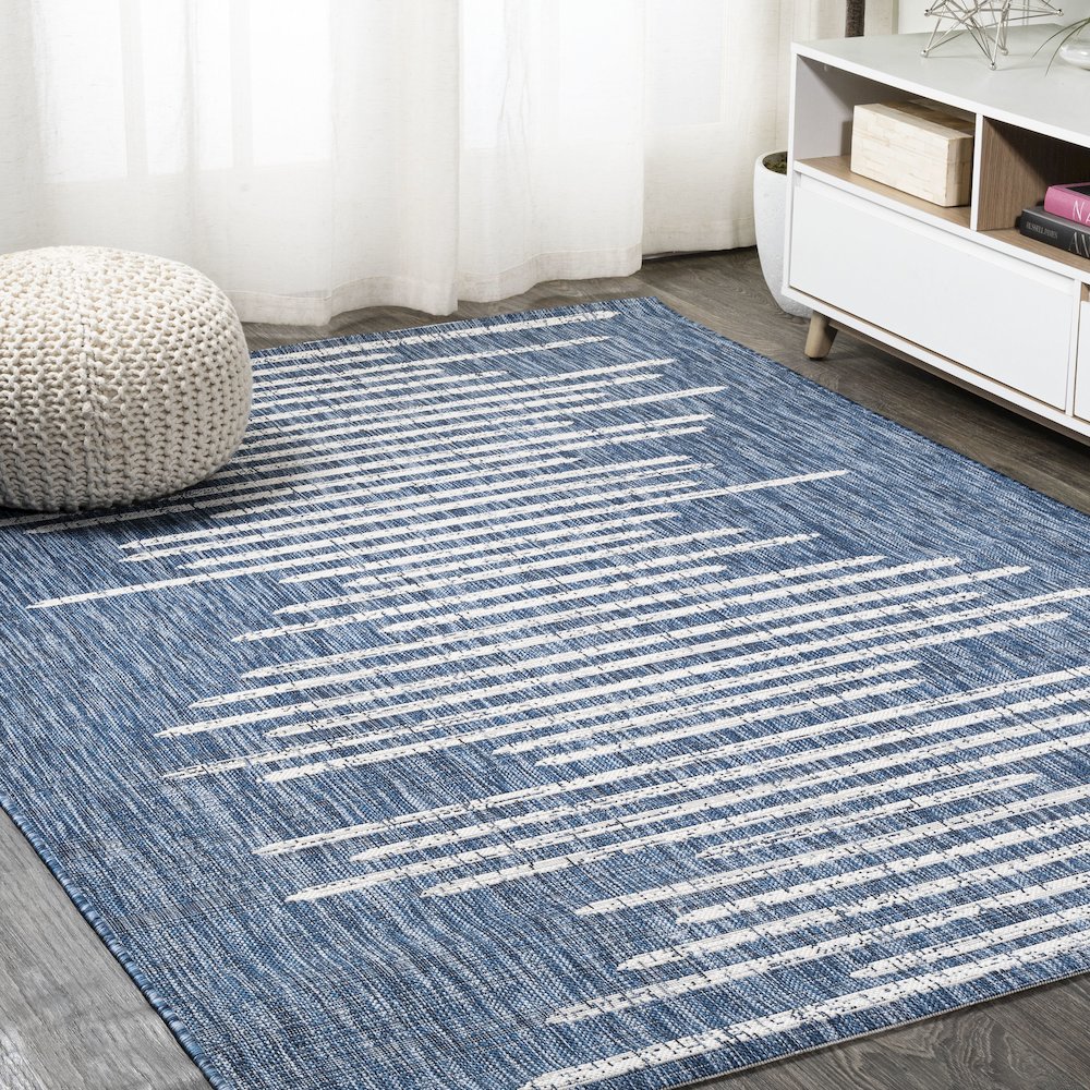 Zolak Berber Stripe Geometric Indoor/Outdoor Area Rug. Picture 2