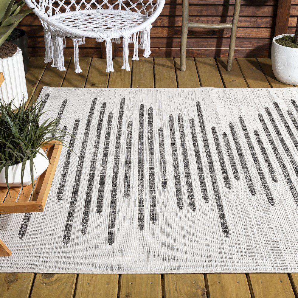Zolak Berber Stripe Geometric Indoor/Outdoor Area Rug. Picture 8