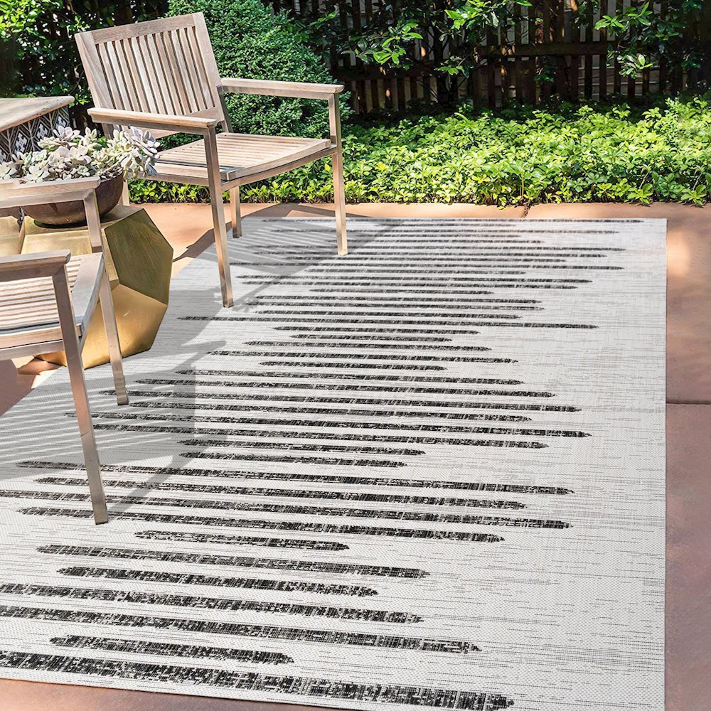 Zolak Berber Stripe Geometric Indoor/Outdoor Area Rug. Picture 6