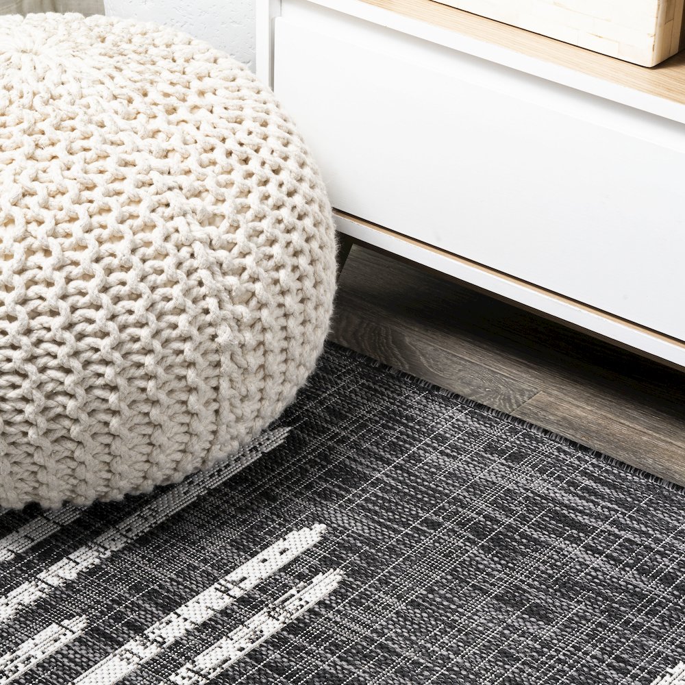 Zolak Berber Stripe Geometric Indoor/Outdoor Area Rug. Picture 5