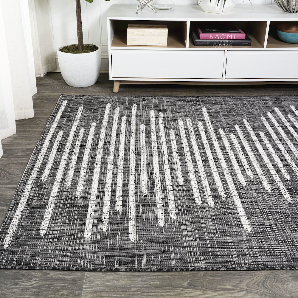 Zolak Berber Stripe Geometric Indoor/Outdoor Area Rug. Picture 3