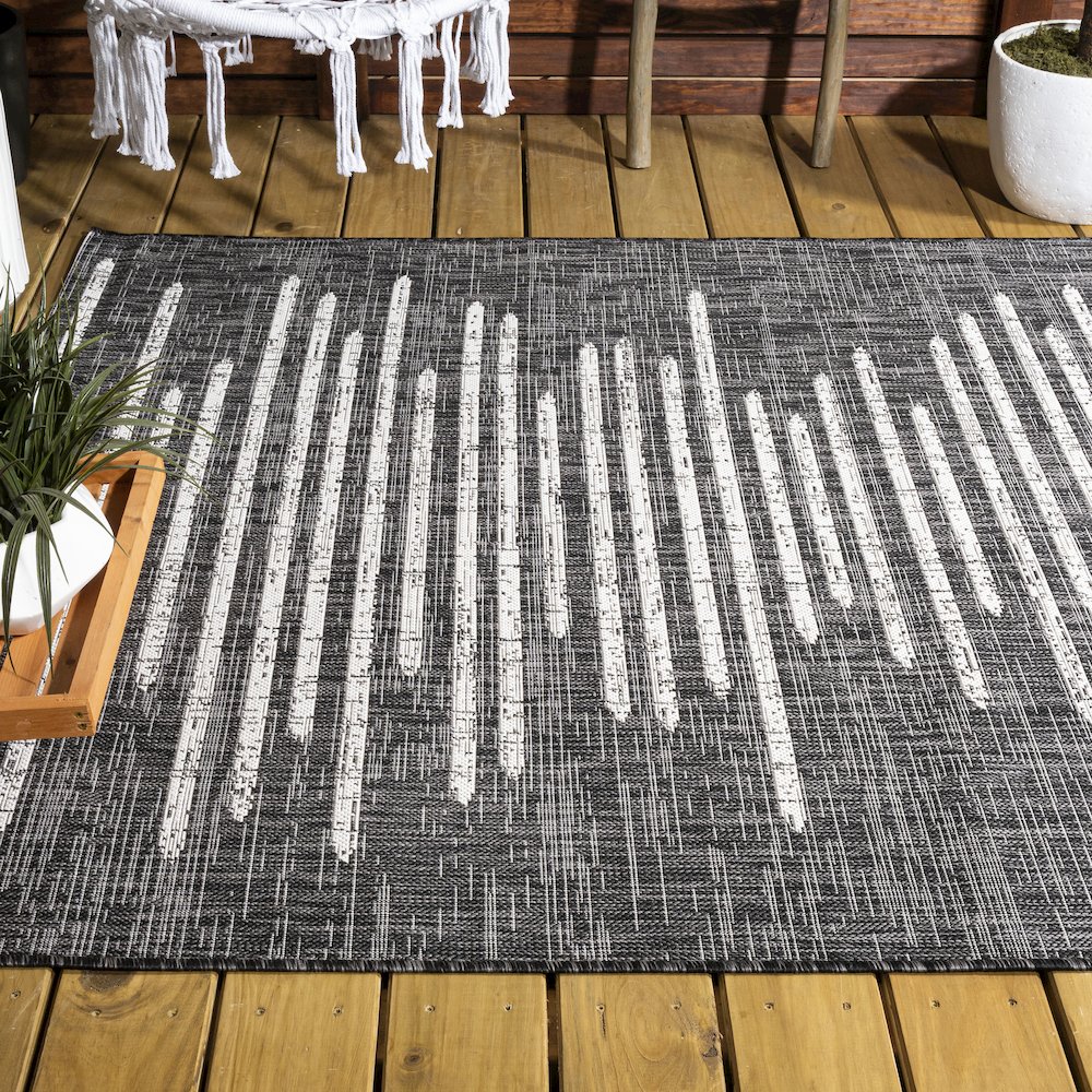 Zolak Berber Stripe Geometric Indoor/Outdoor Area Rug. Picture 8