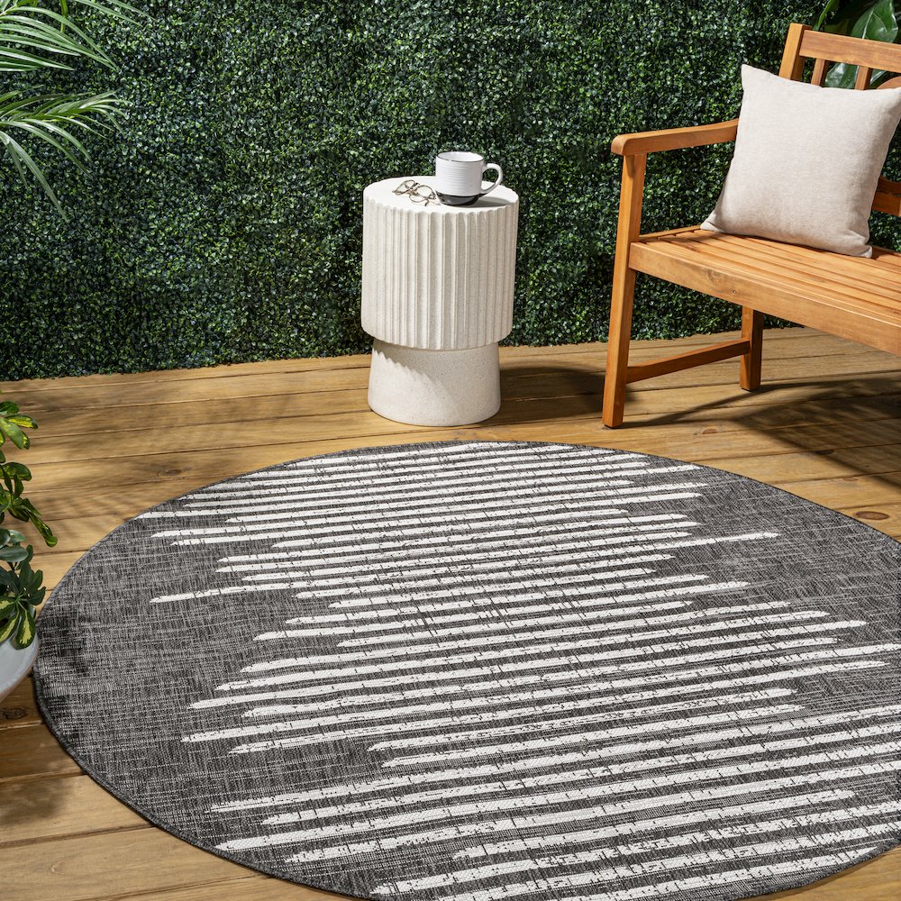 Zolak Berber Stripe Geometric  Indoor/Outdoor  Rug. Picture 1