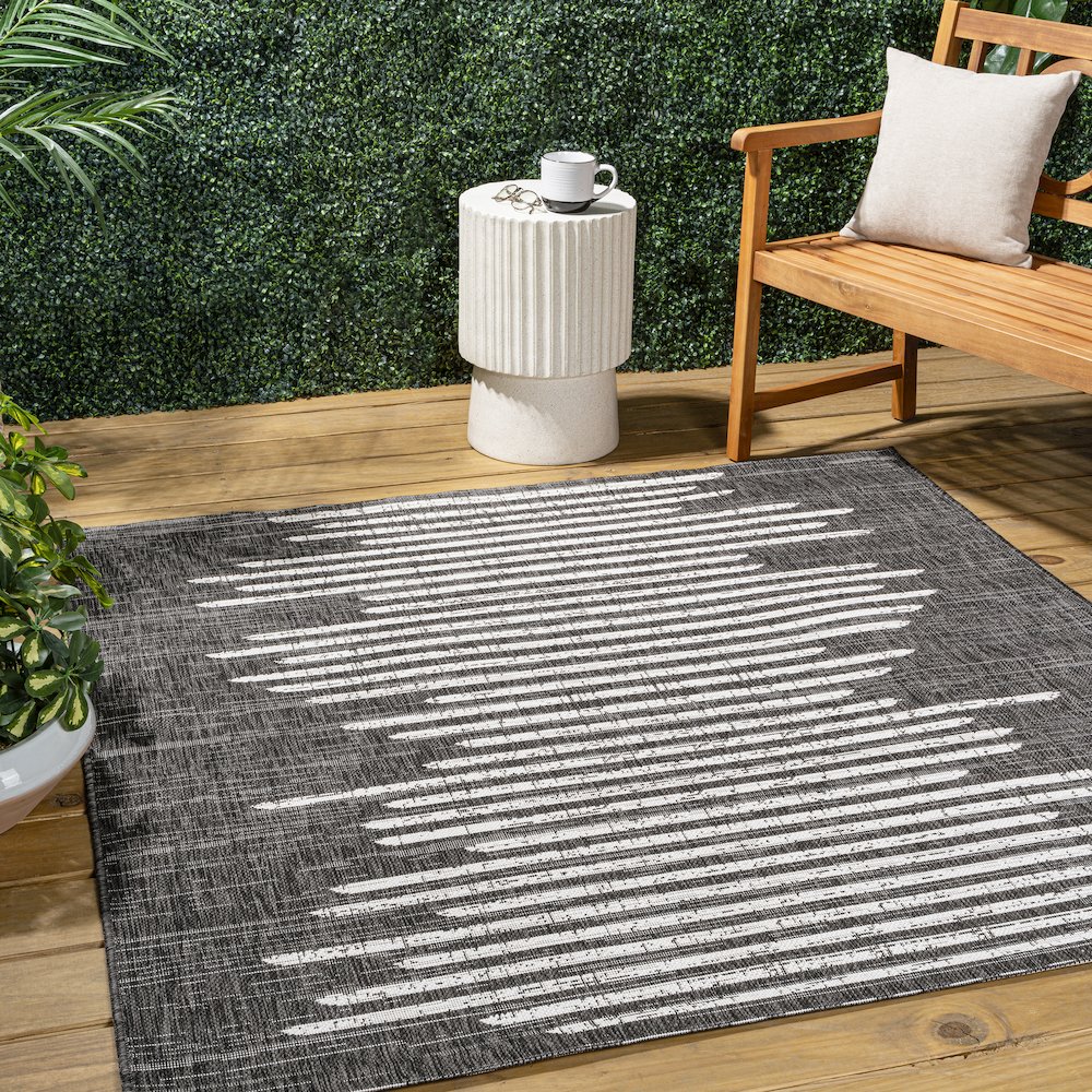 Zolak Berber Stripe Geometric  Indoor/Outdoor  Rug. Picture 1