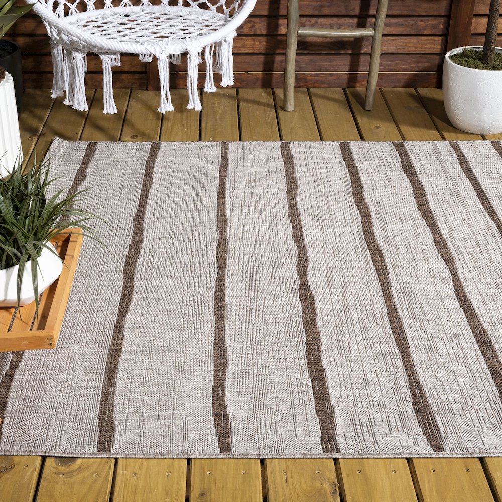 Colonia Berber Stripe Indoor/Outdoor Area Rug. Picture 8