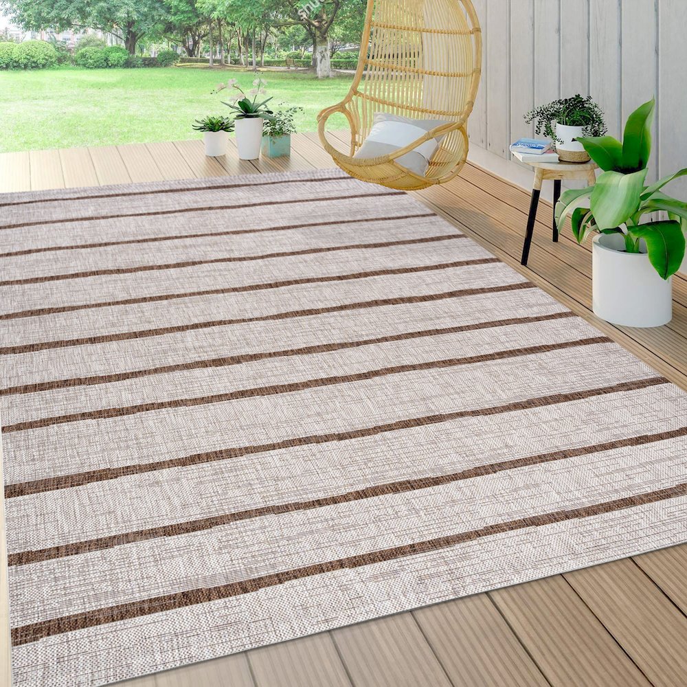 Colonia Berber Stripe Indoor/Outdoor Area Rug. Picture 6