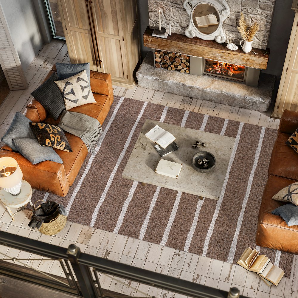 Colonia Berber Stripe Indoor/Outdoor Area Rug. Picture 5