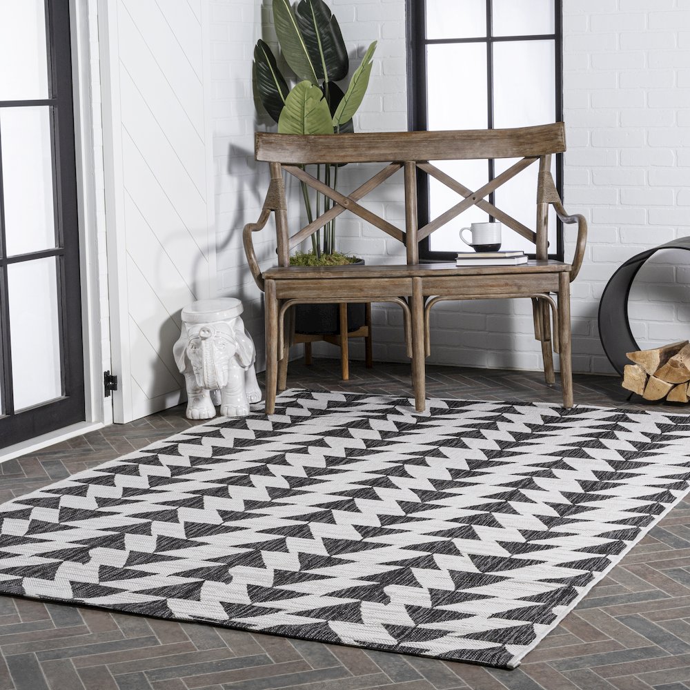 Andratx Modern Tribal Geometric Indoor/Outdoor Area Rug. Picture 9