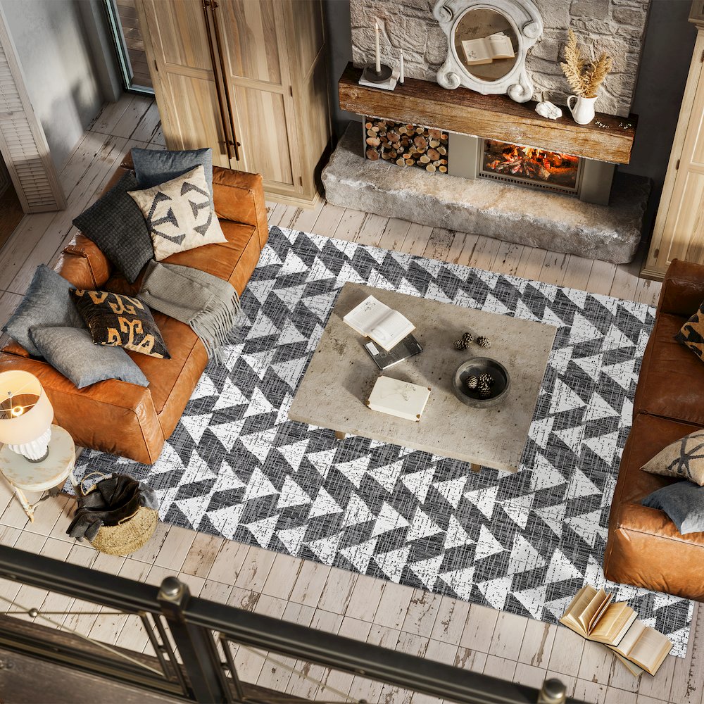 Andratx Modern Tribal Geometric Indoor/Outdoor Area Rug. Picture 5