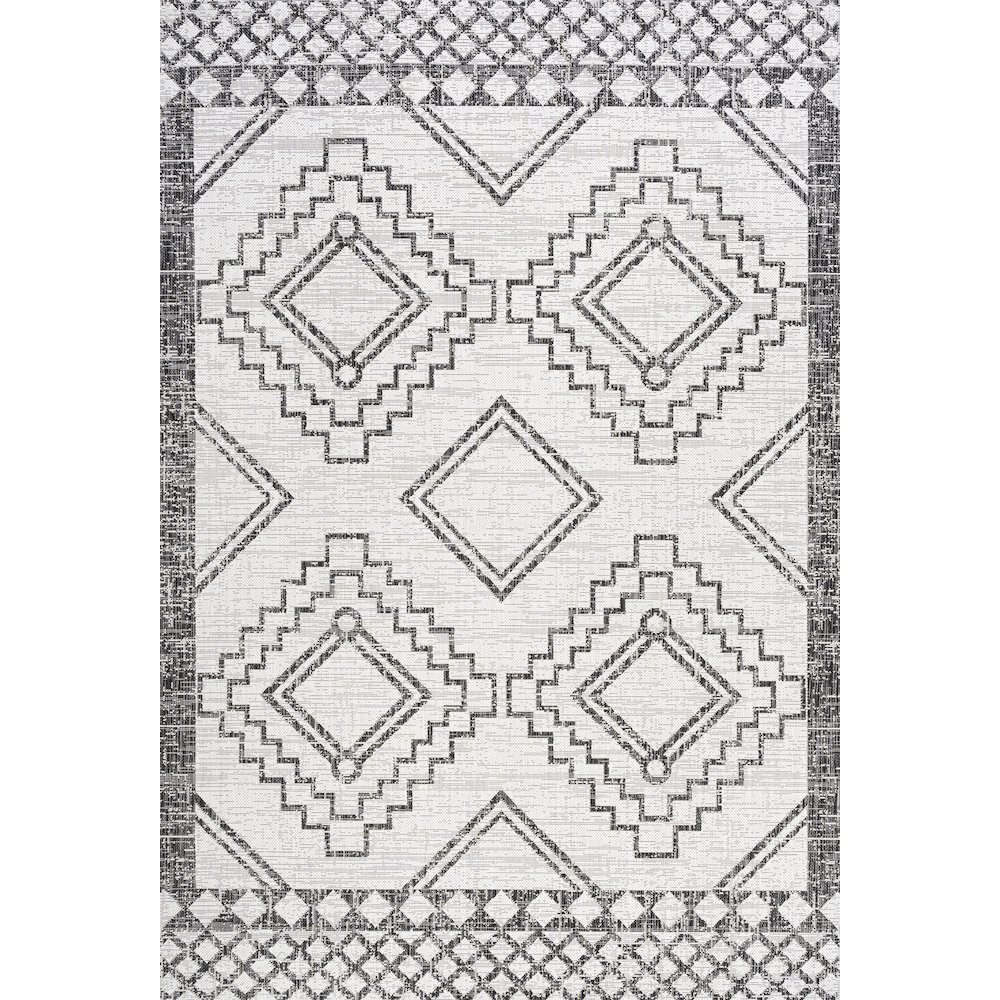 Marokko Diamond Tribal Medallion Indoor/Outdoor Area Rug. Picture 1