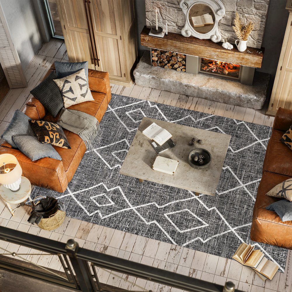 Carwa Tribal Diamond Trellis Indoor/Outdoor Area Rug. Picture 5