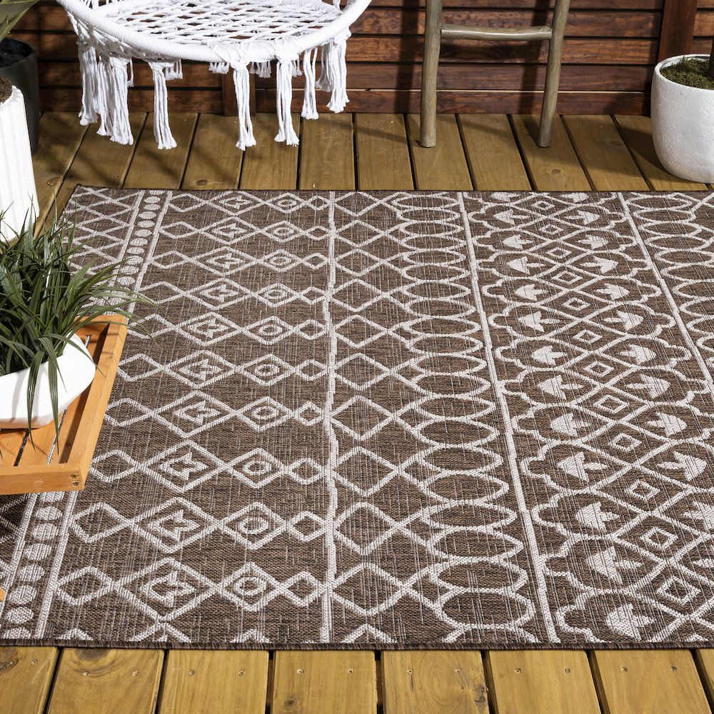 Kafel Tribal Bohemian Indoor/Outdoor Area Rug. Picture 8