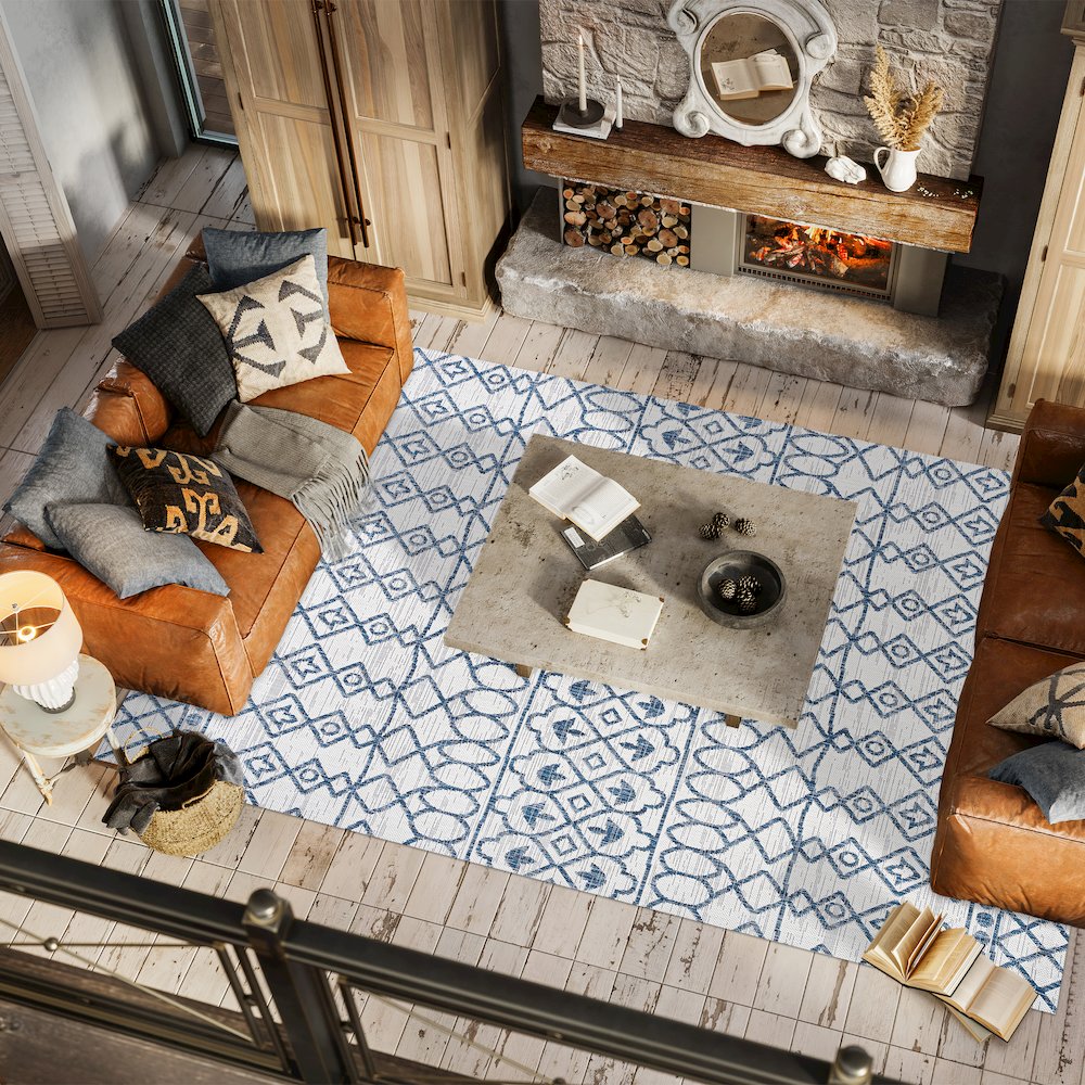 Kafel Tribal Bohemian Indoor/Outdoor Area Rug. Picture 5