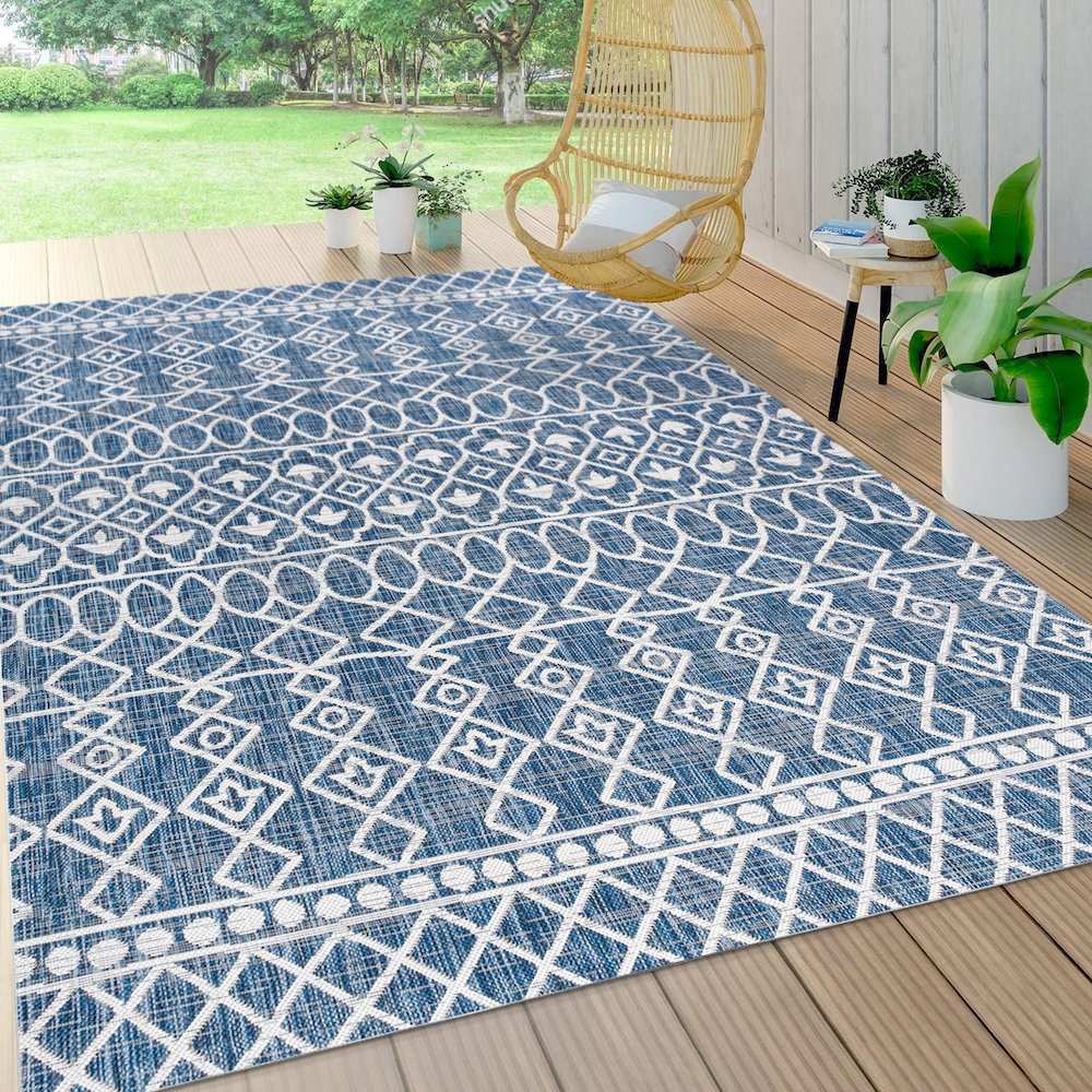 Kafel Tribal Bohemian Indoor/Outdoor Area Rug. Picture 6